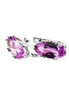 Vintage Earrings Amethyst Sterling silver 925 vec021s
